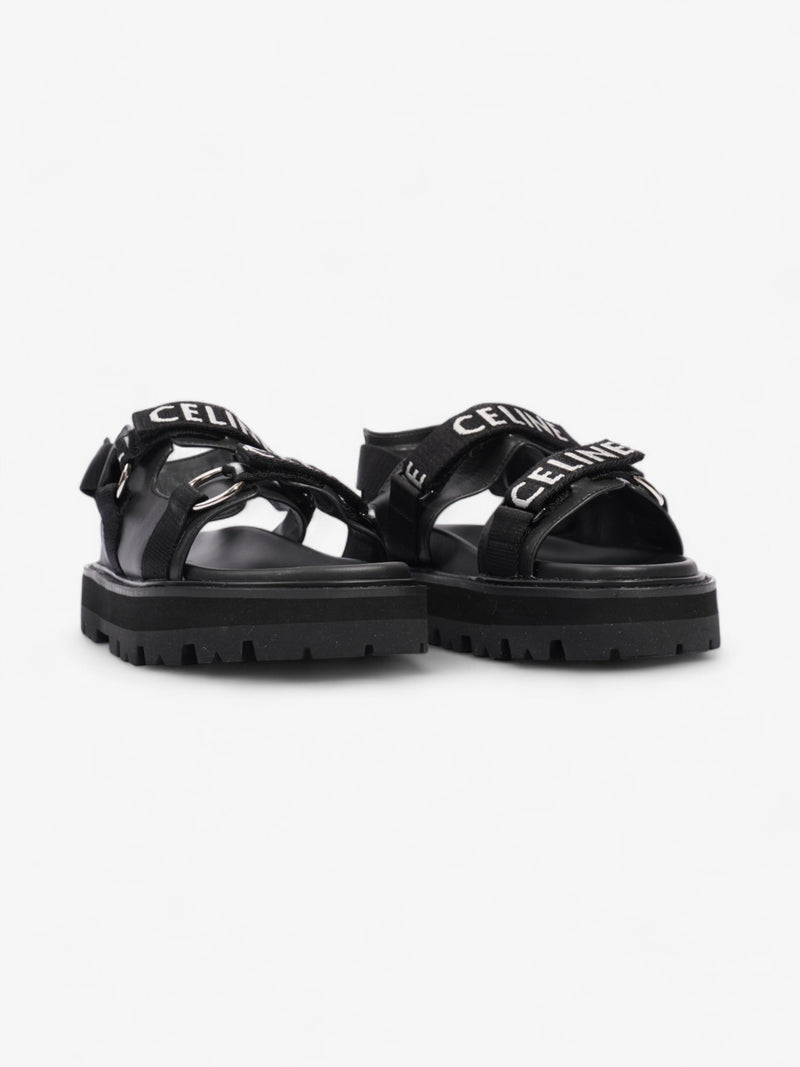  Celine Leo Sandals Black / White Leather EU 37 UK 4