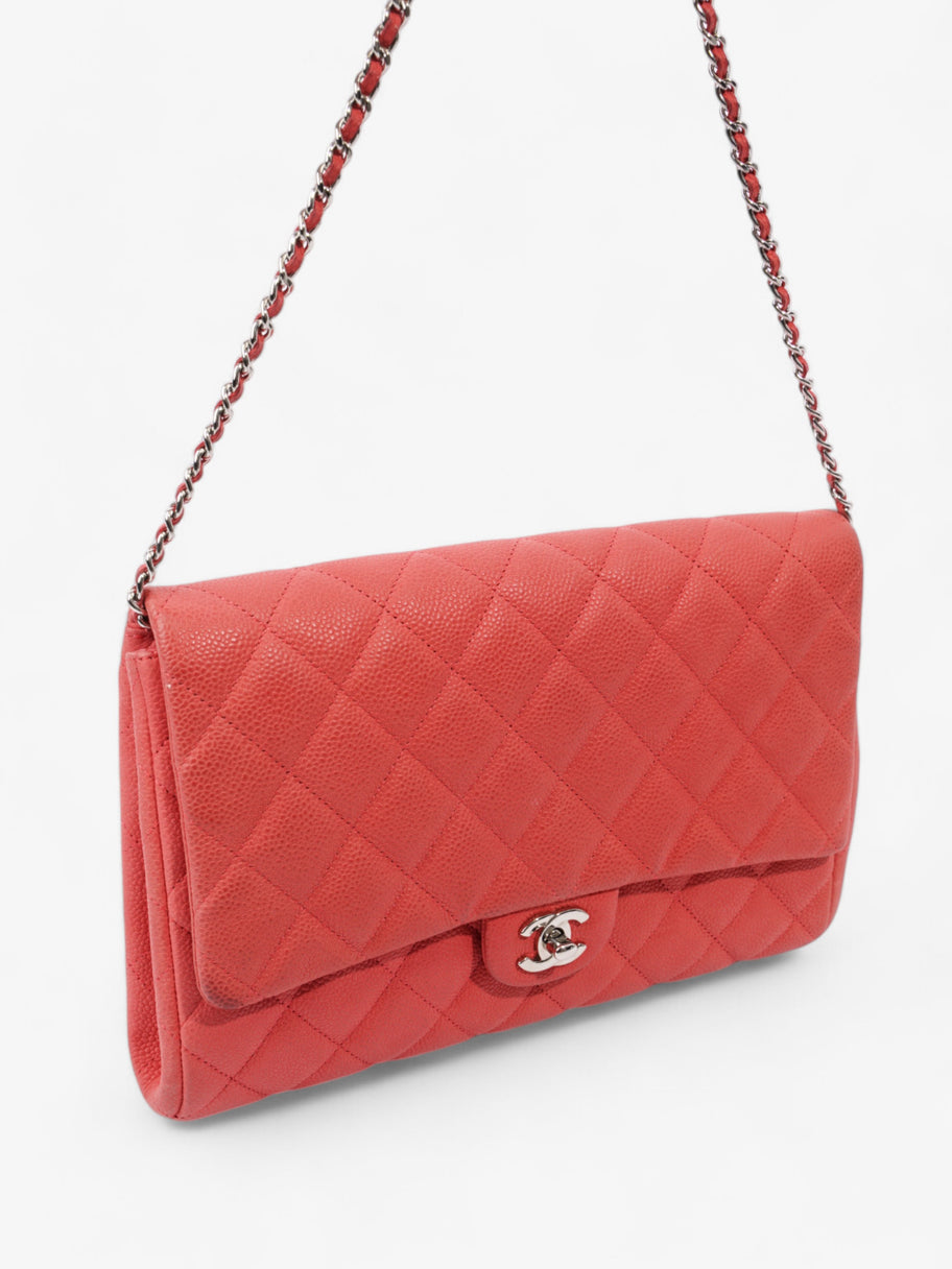 Chanel Envelope Clutch with Chain Coral Caviar Leather Image 7