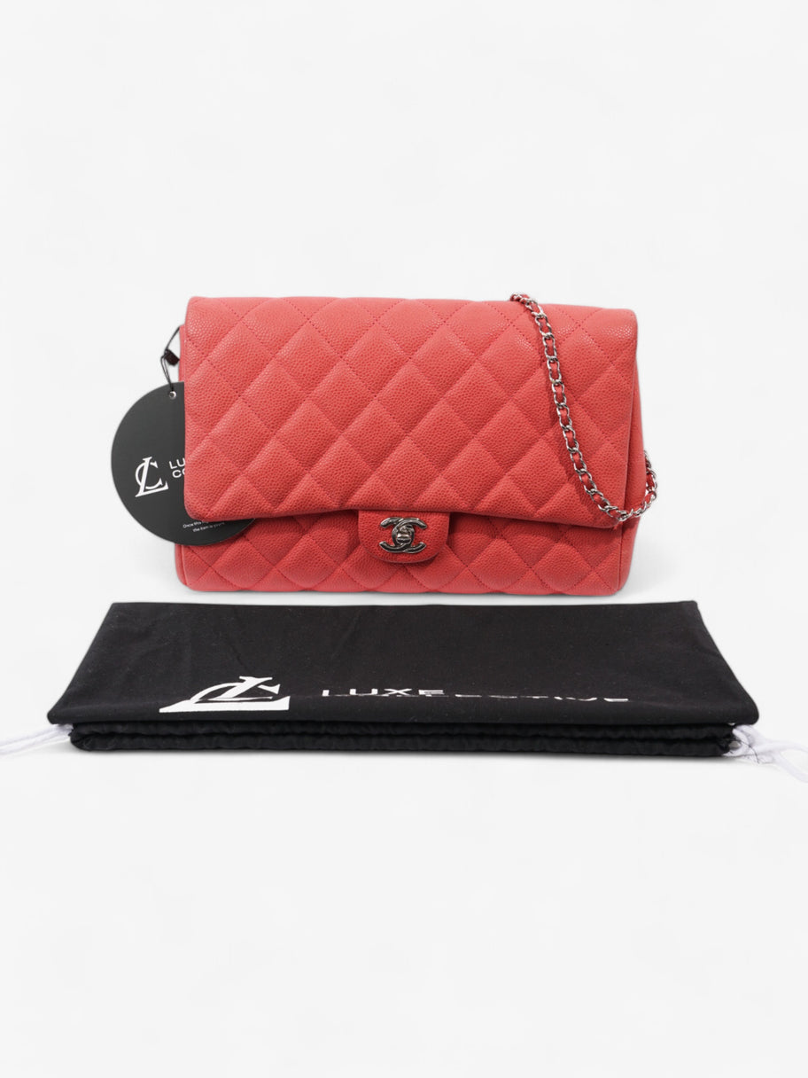 Chanel Envelope Clutch with Chain Coral Caviar Leather Image 10