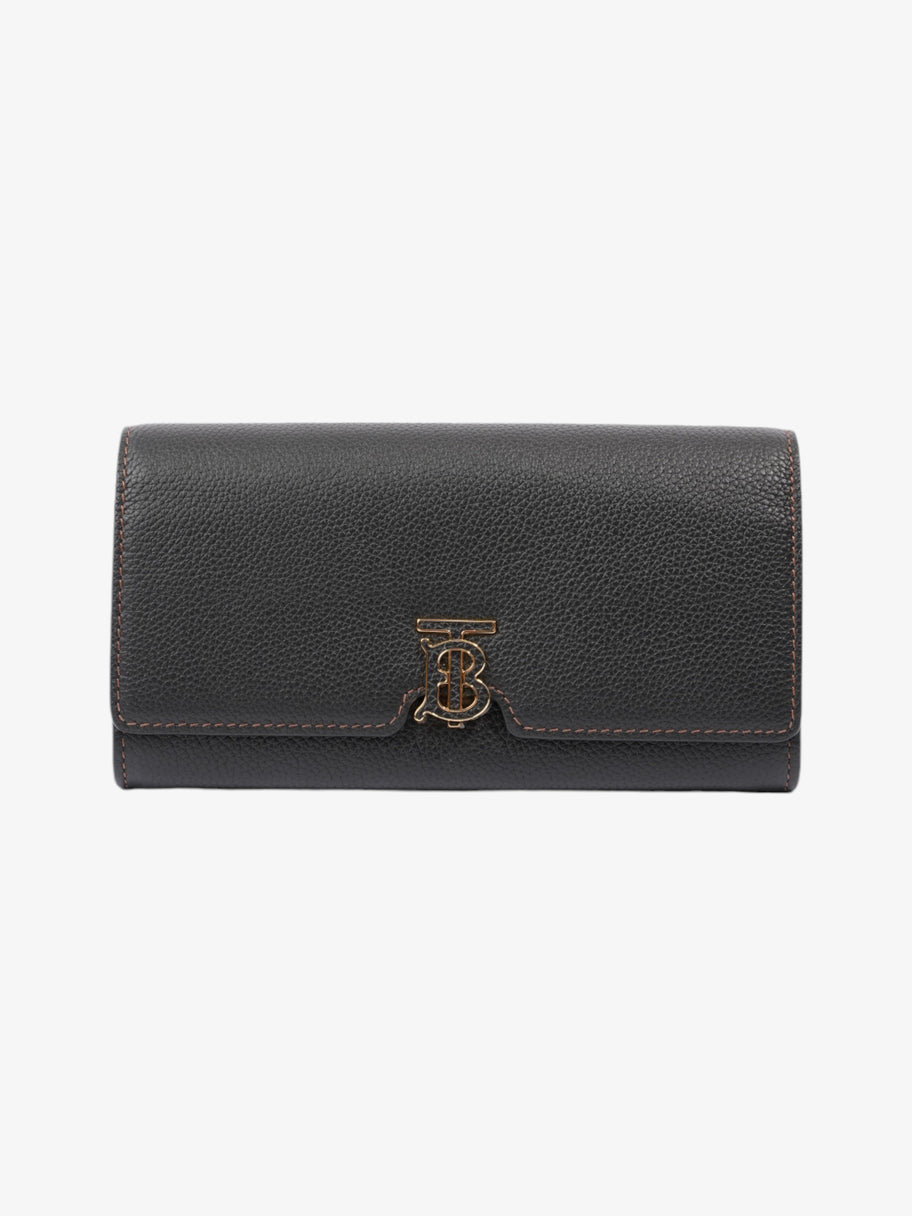 Burberry TB Continental Wallet Black Grained Leather Large Image 1