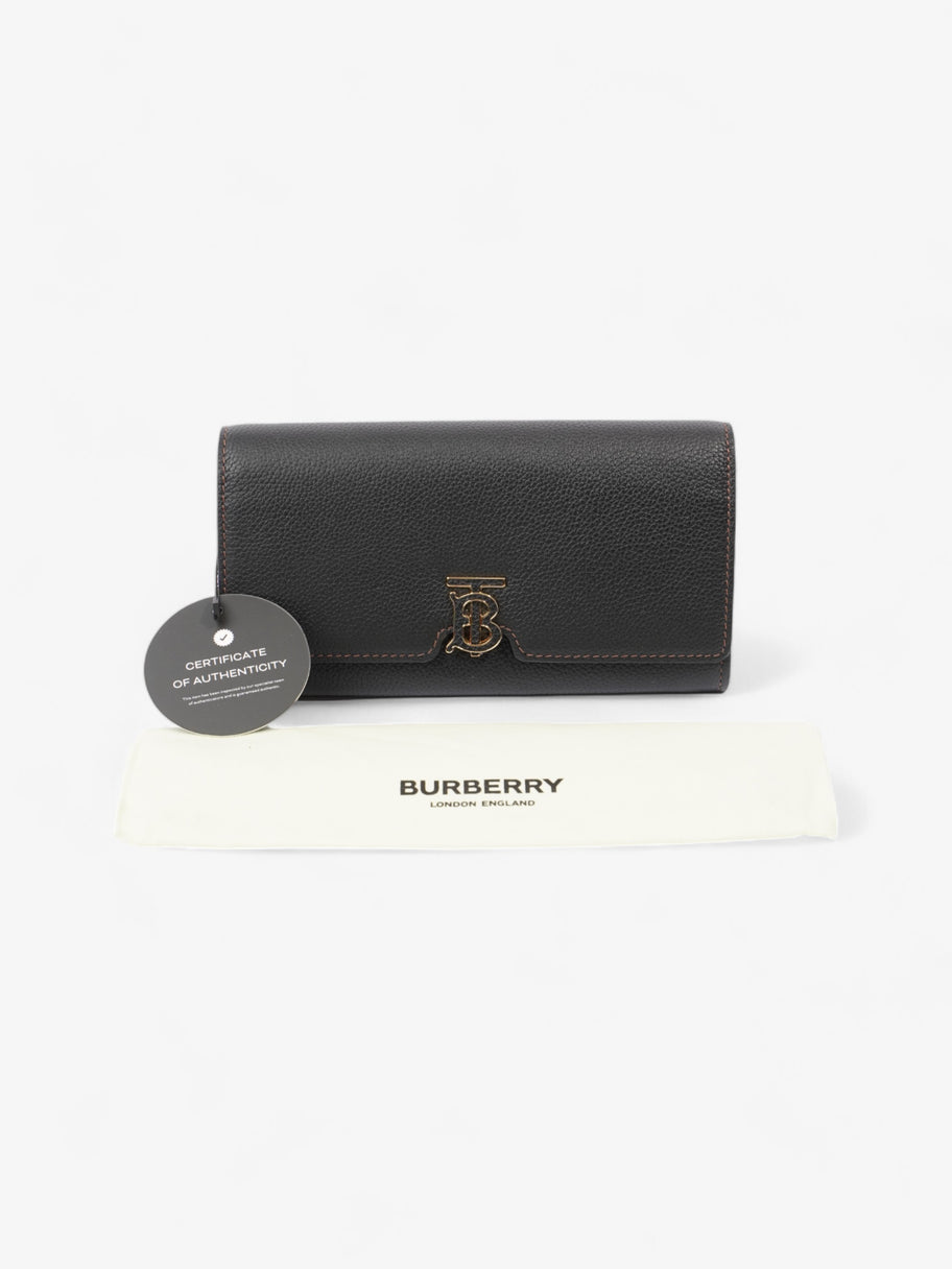 Burberry TB Continental Wallet Black Grained Leather Large Image 9