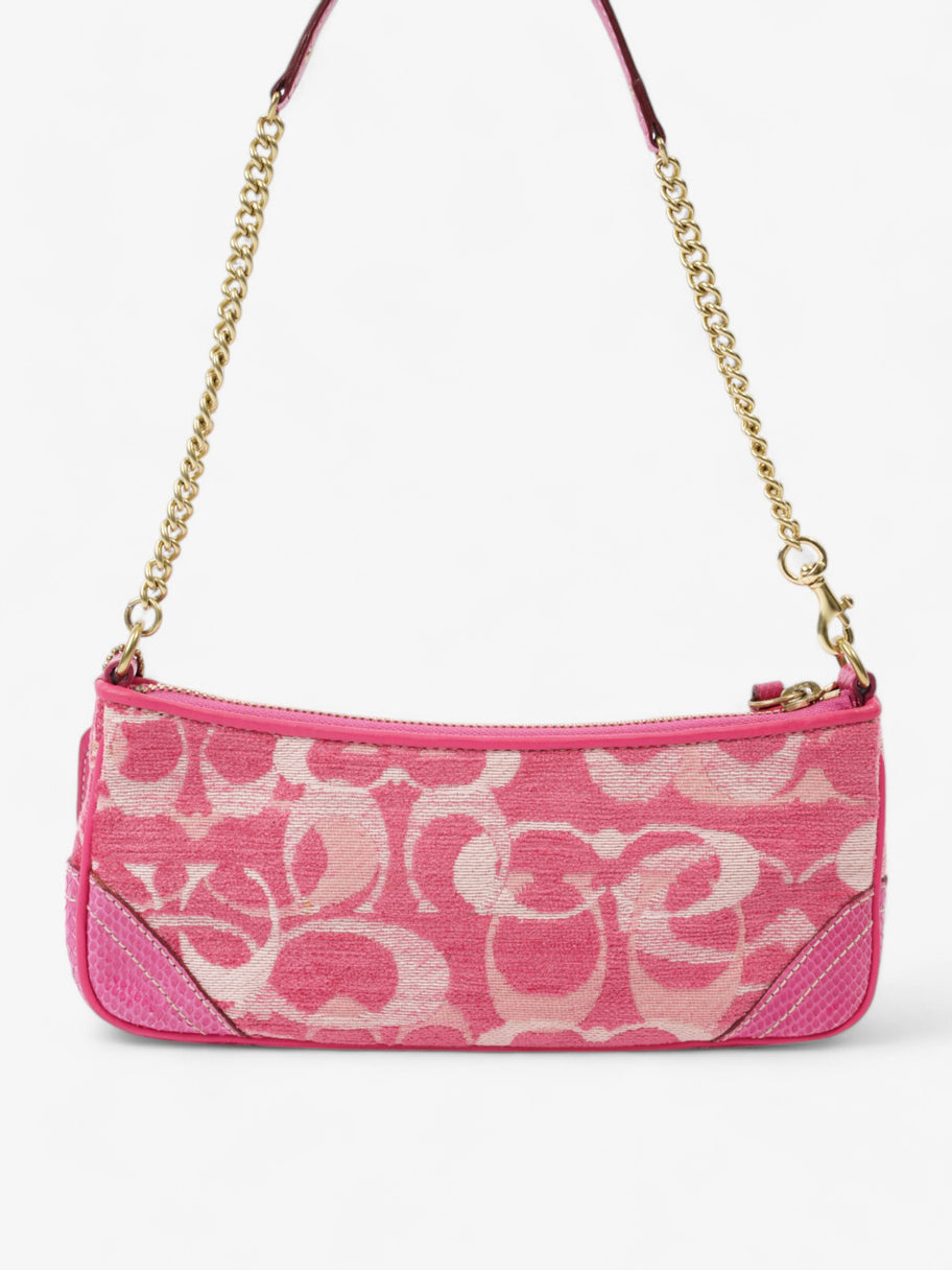 Coach Chenille Python Shoulder Bag Pink Canvas Image 4