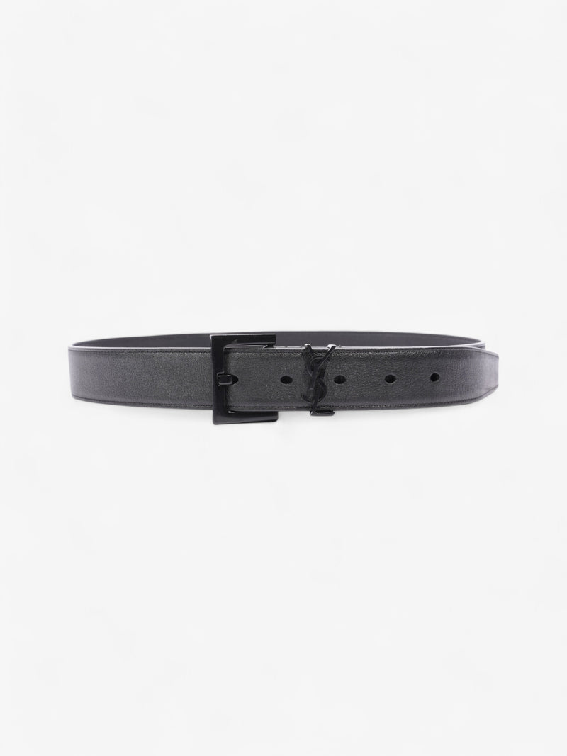  Saint Laurent Monogram Belt Black Leather 75