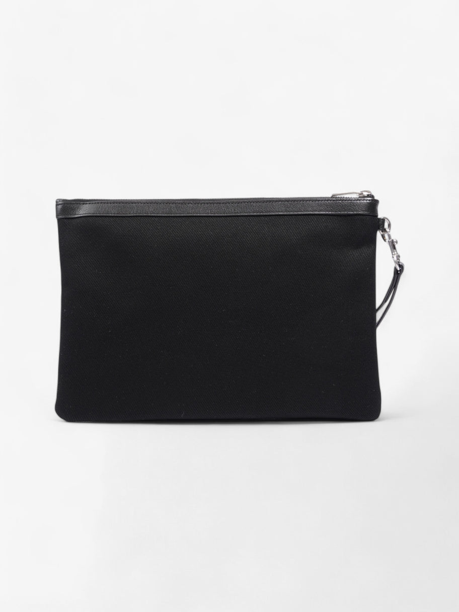 Saint Laurent Rive Gauche Wristlet Black / White Canvas Image 3