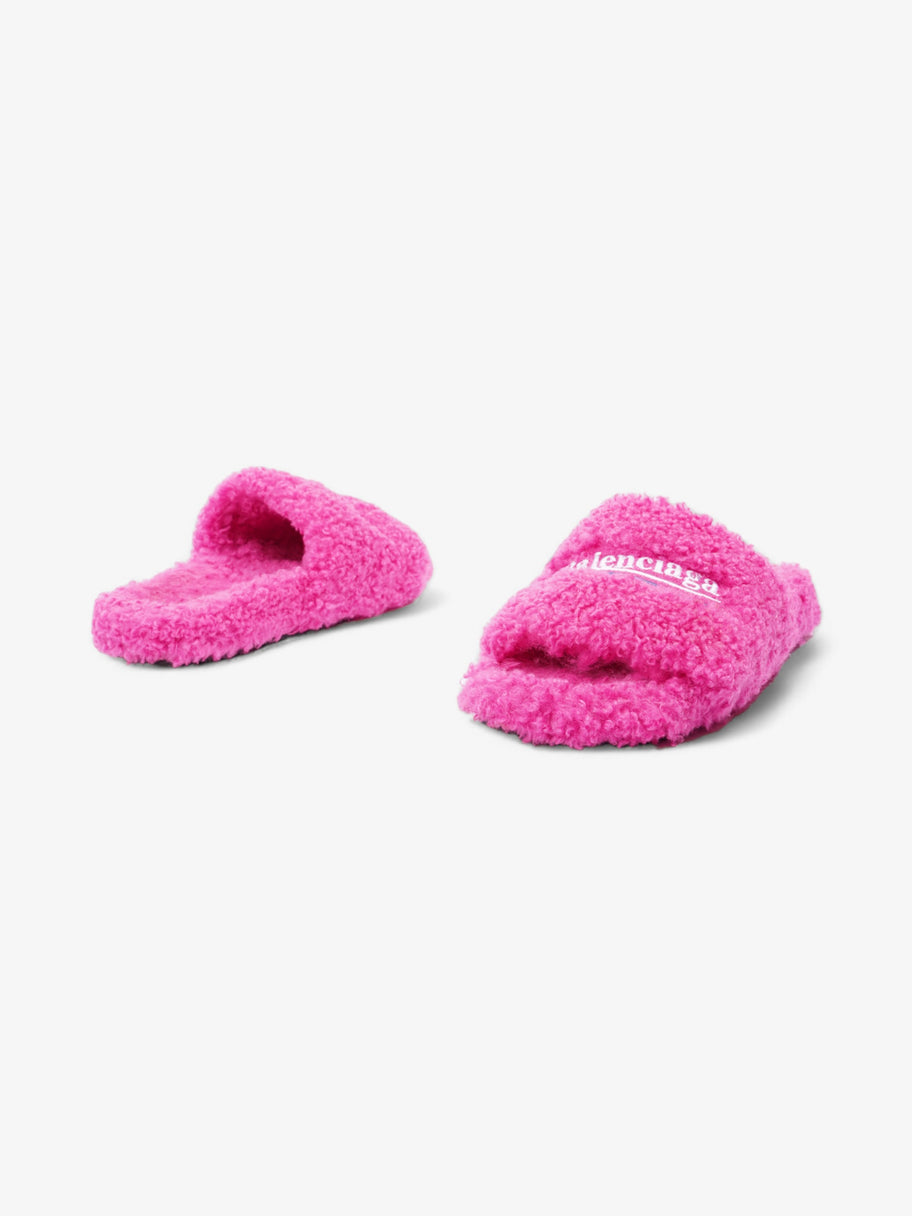 Balenciaga Furry Slides Pink / White Shearling EU 37 UK 4 Image 9