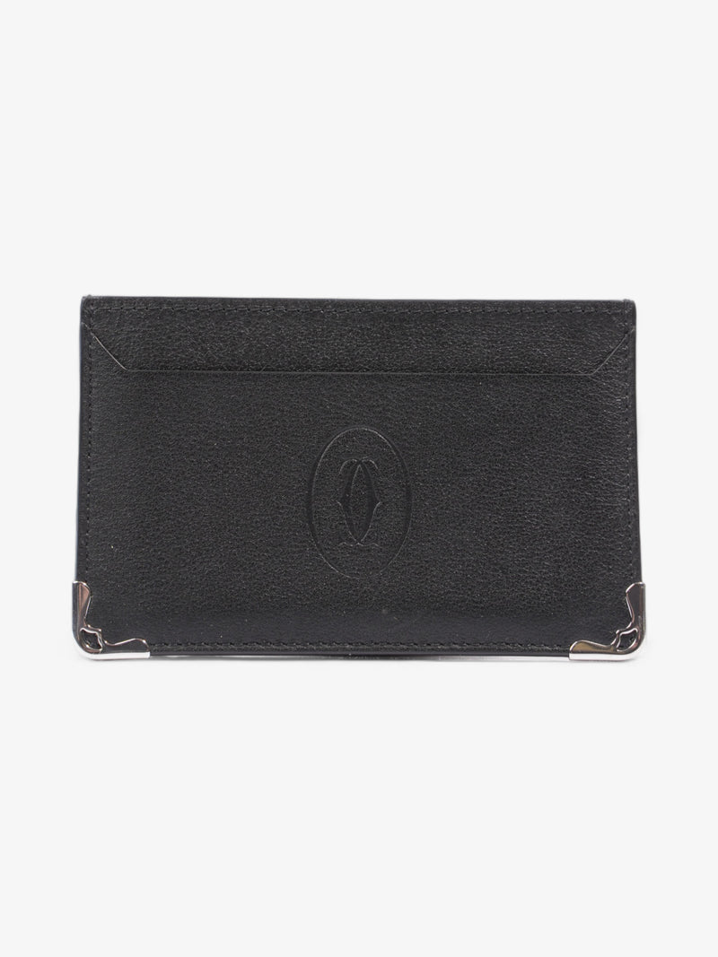  Cartier Simple Card Holder, Must De Cartier Black Calfskin Leather