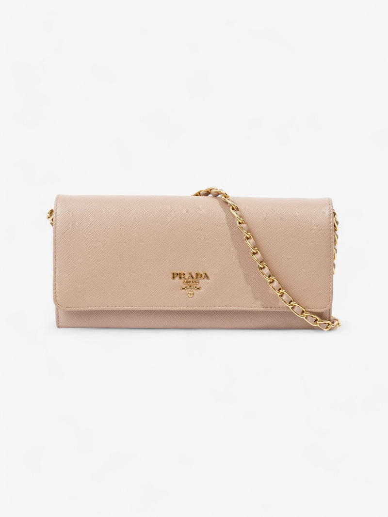  Prada Cameo Wallet on Chain Rose Beige  Saffiano Leather