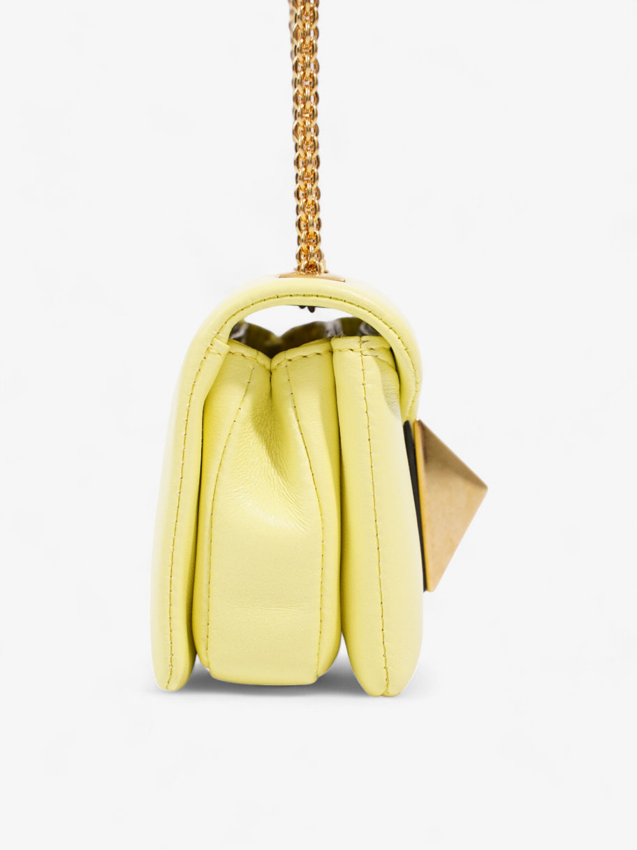 Valentino One Stud Bag Yellow Nappa Leather Micro Image 5