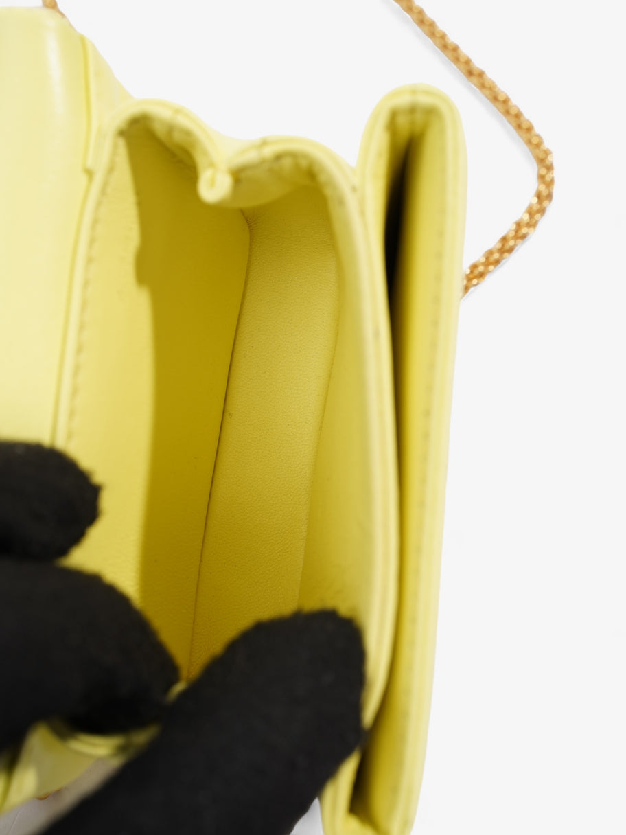 Valentino One Stud Bag Yellow Nappa Leather Micro Image 8