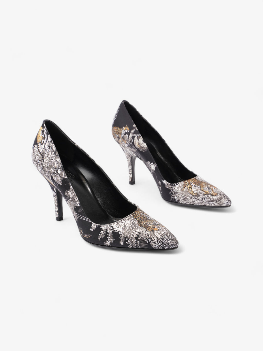 Hermes Silk heels 80 Black / White / Gold Silk EU 36 UK 3 Image 2