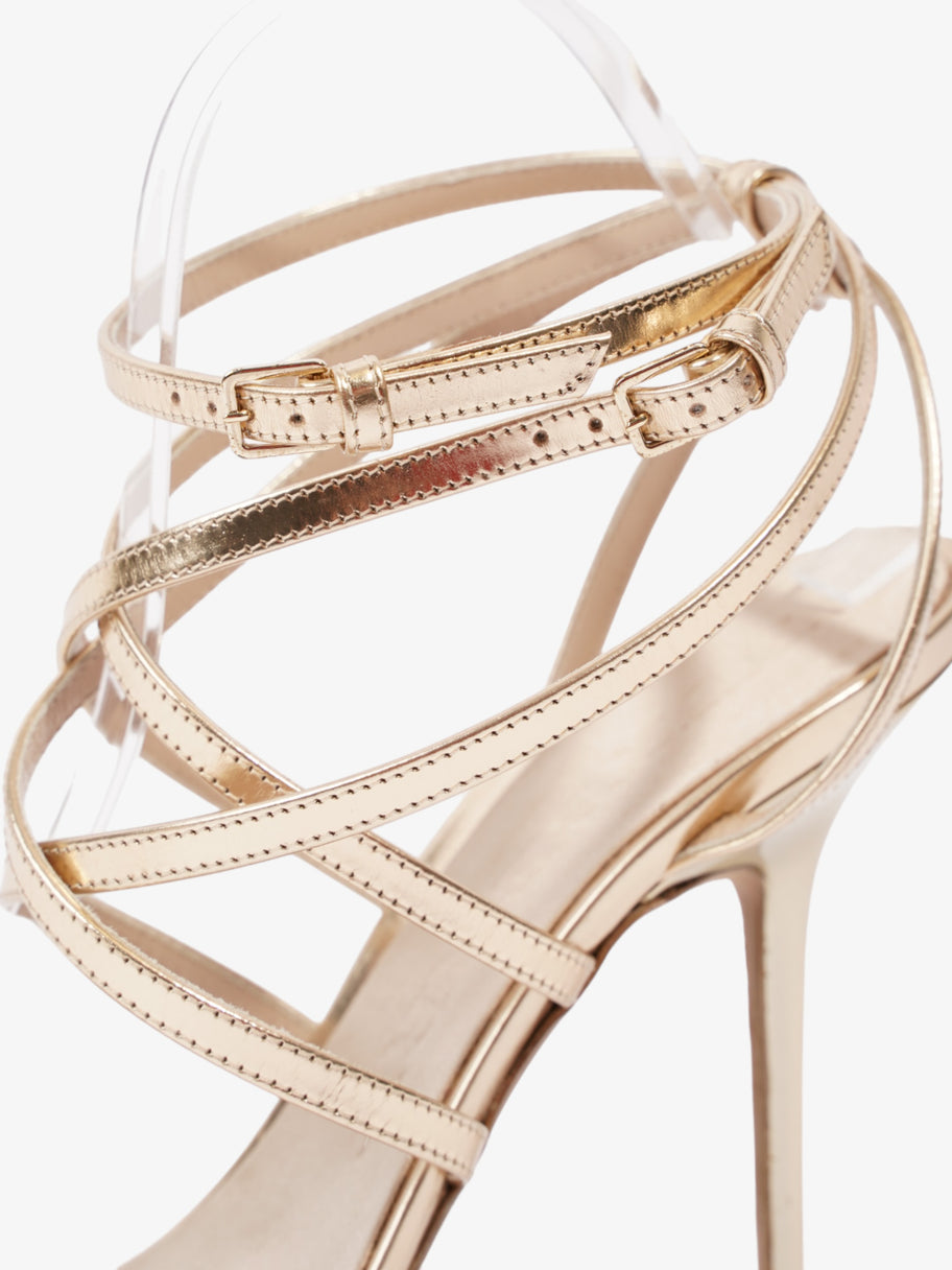 Burberry Strappy Heels 80mm Gold Patent Leather EU 41 UK 8 Image 10