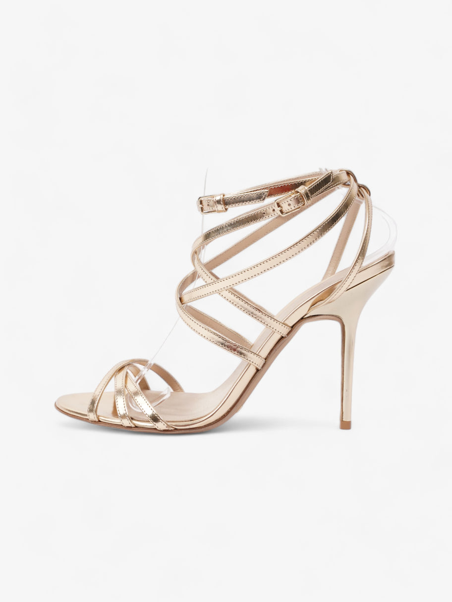 Burberry Strappy Heels 80mm Gold Patent Leather EU 41 UK 8 Image 5