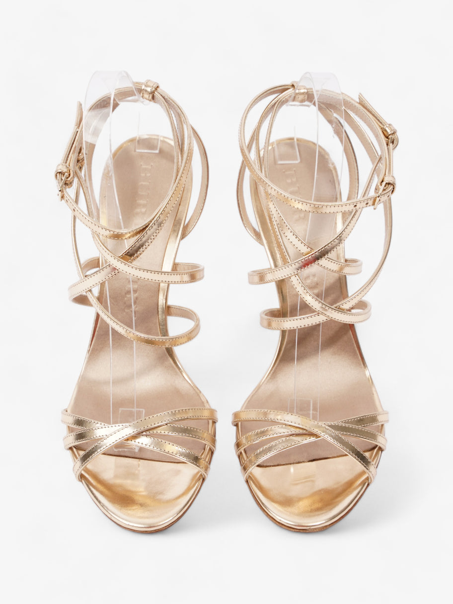 Burberry Strappy Heels 80mm Gold Patent Leather EU 41 UK 8 Image 8