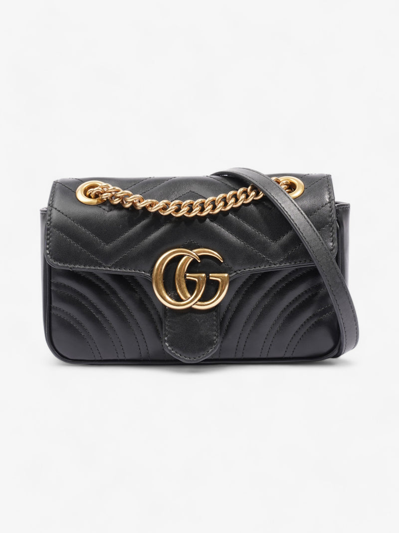  Gucci GG Marmont Black Matelasse Leather Mini