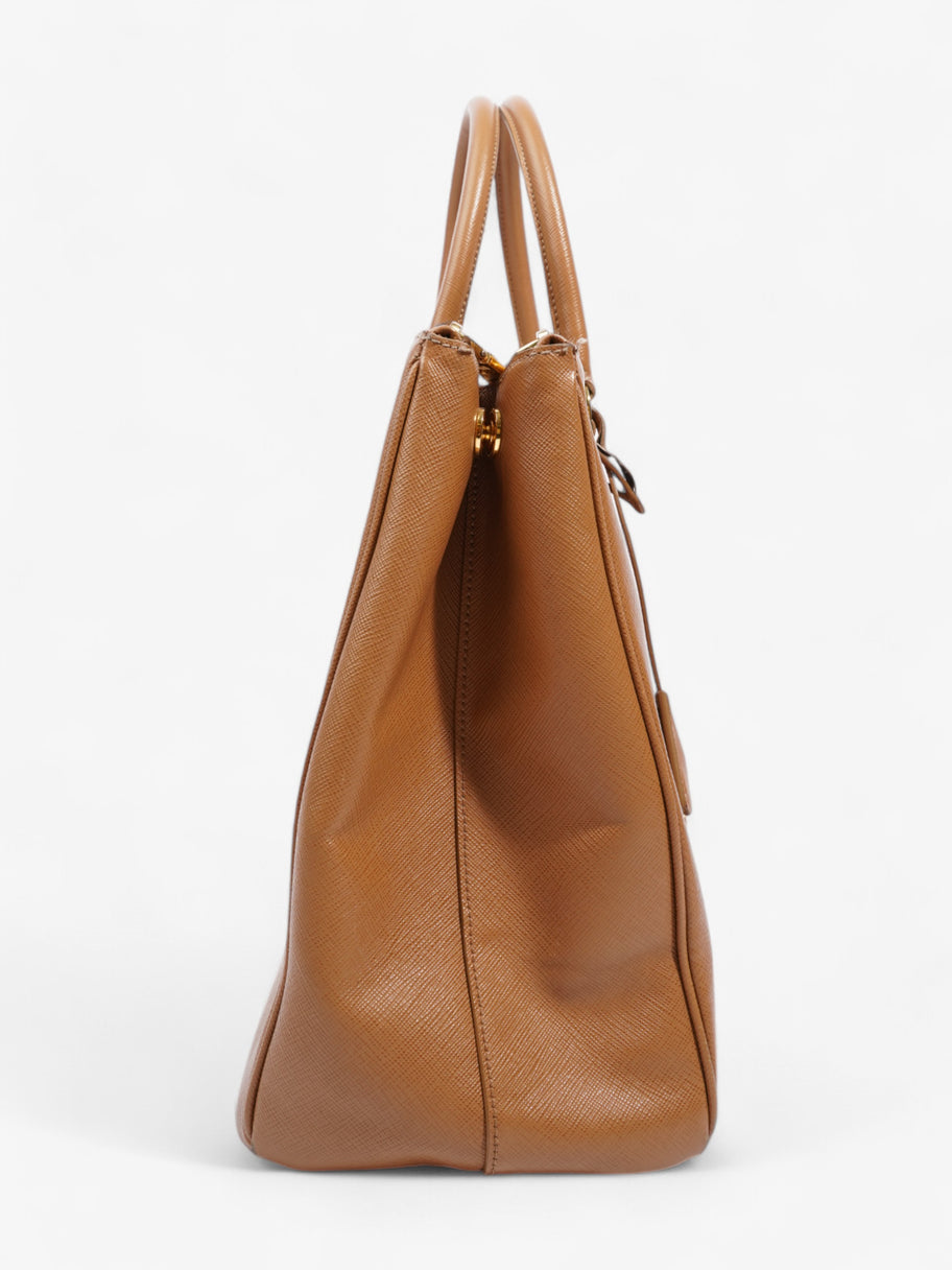 Prada Galleria Double Zip Tote Caramel Saffiano Leather Large Image 5