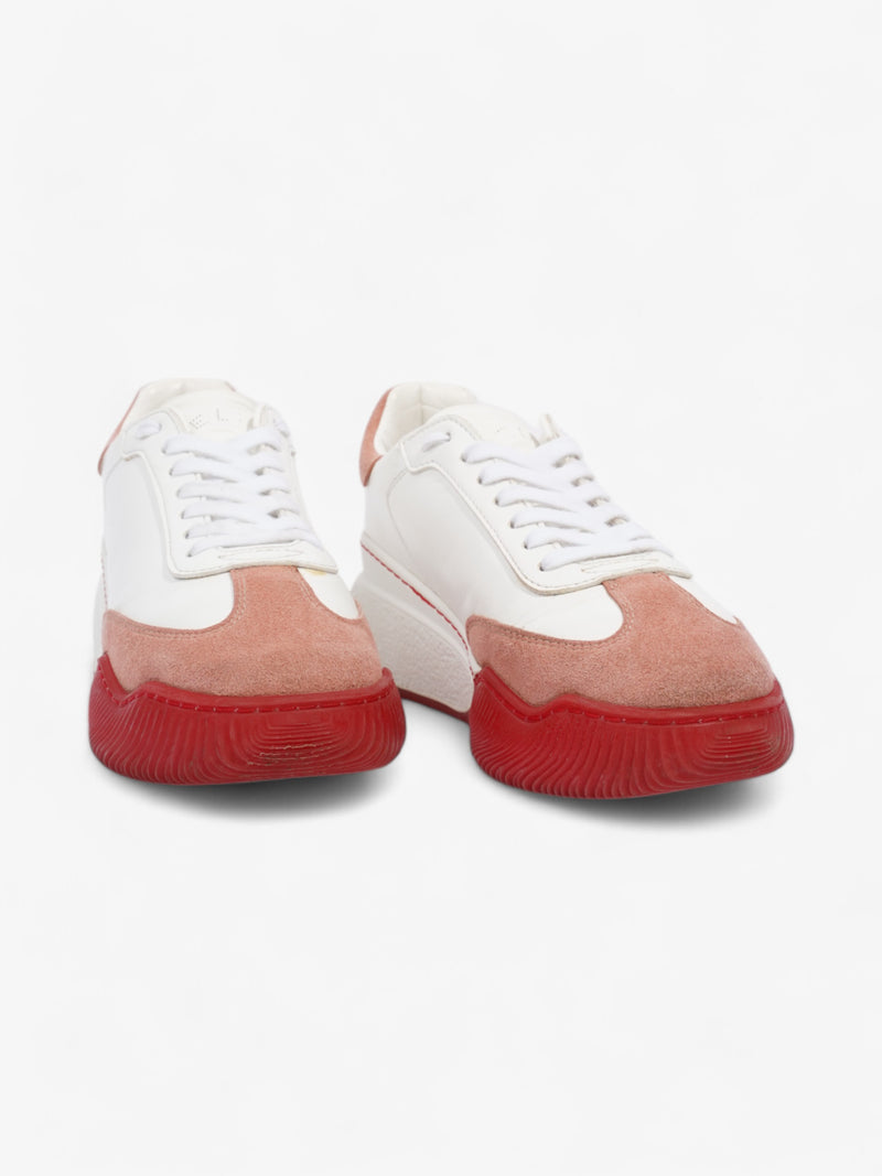  Stella McCartney Loop Lace-up Sneakers White  / Pink / Red Leather EU 38 UK 5