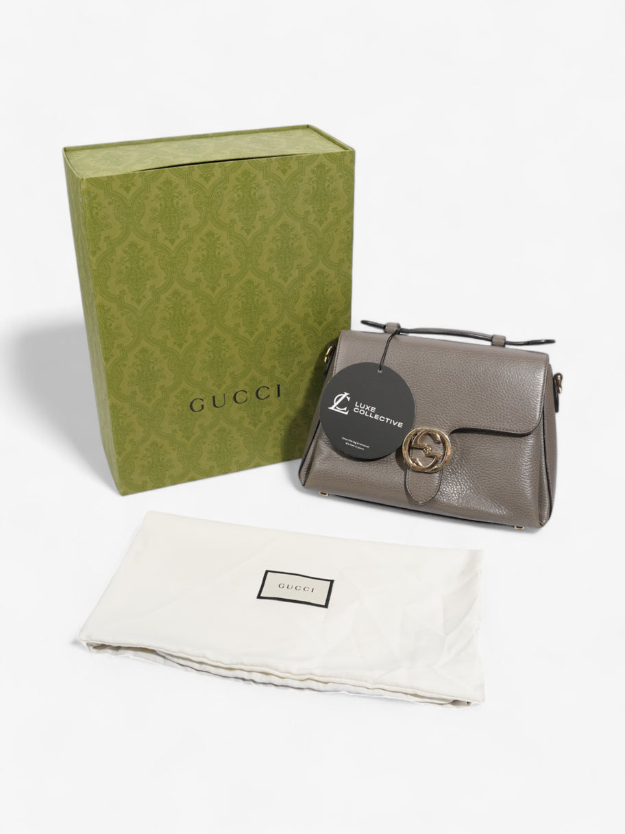 Gucci Dollar Interlocking G Grey Calfskin Leather Image 4