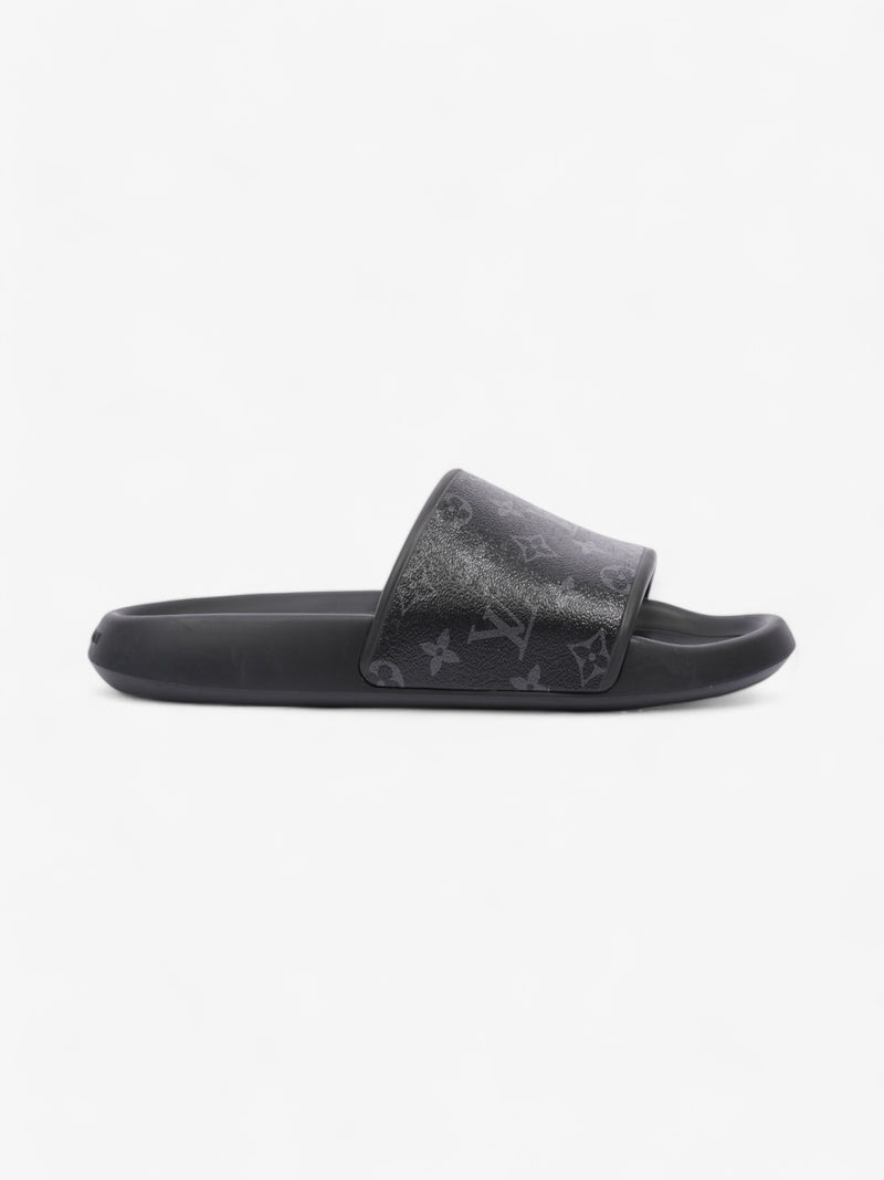  Louis Vuitton Waterfront Slides Monogram Eclipse Rubber EU 44 UK 10