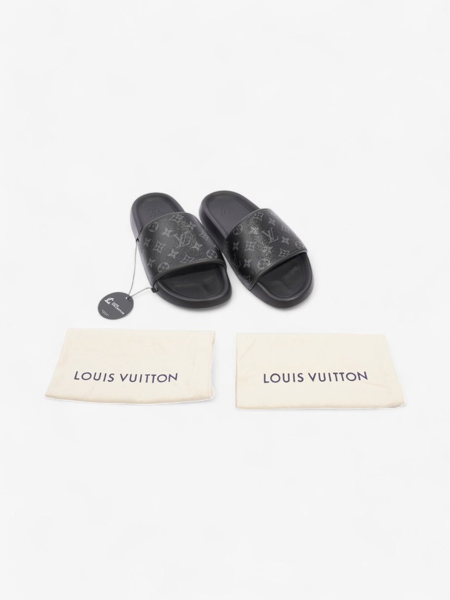 Louis Vuitton Waterfront Slides Monogram Eclipse Rubber EU 44 UK 10 Image 9