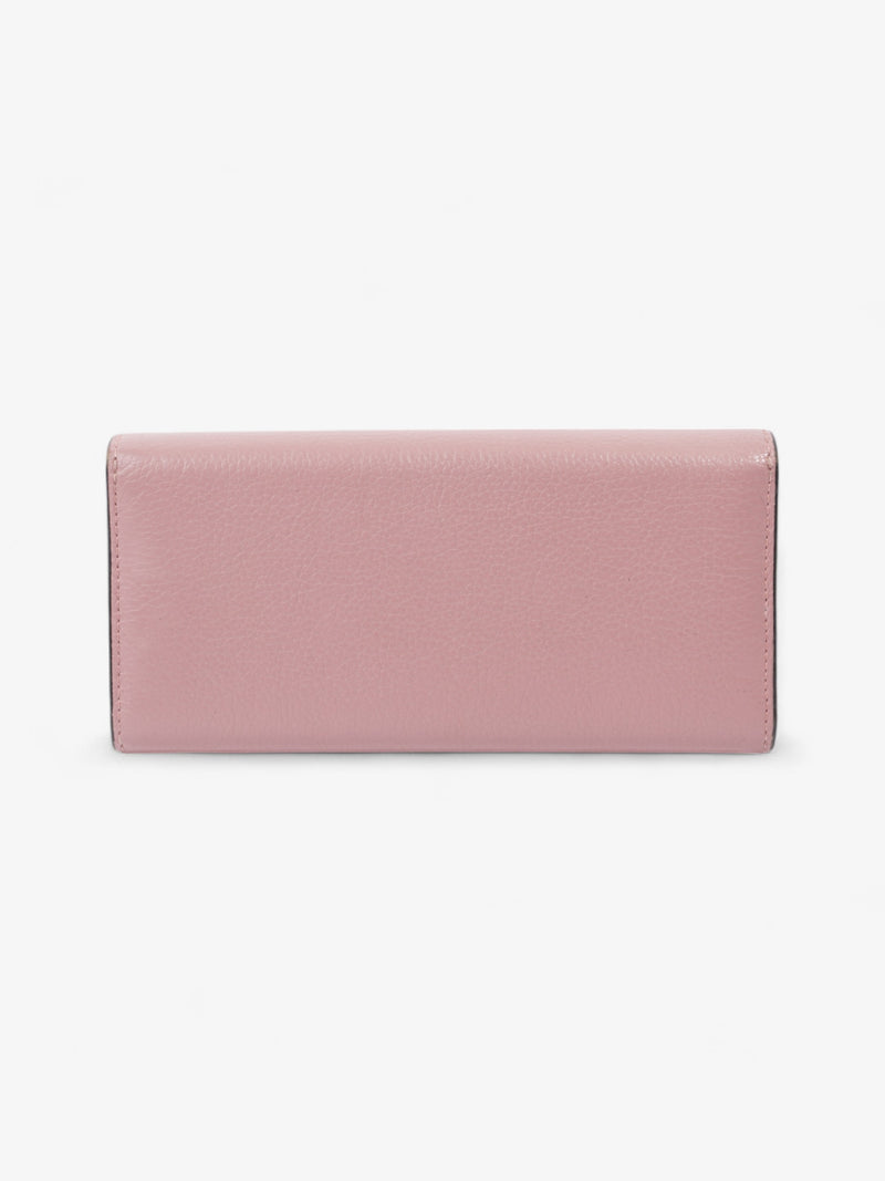  Mulberry Plaque Long Wallet Mocha Rose Grained Leather