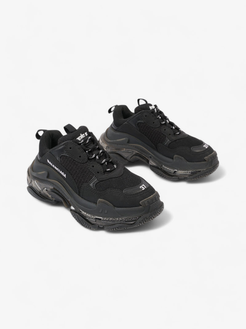  Balenciaga Triple S Clear Sole Black Mesh EU 37 UK 4