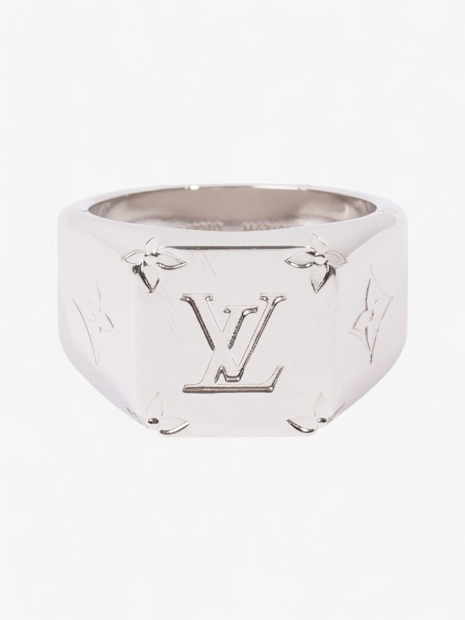 Louis Vuitton Monogram Signet Ring Silver Base Metal Large (Cirumference - 62mm) Image 1