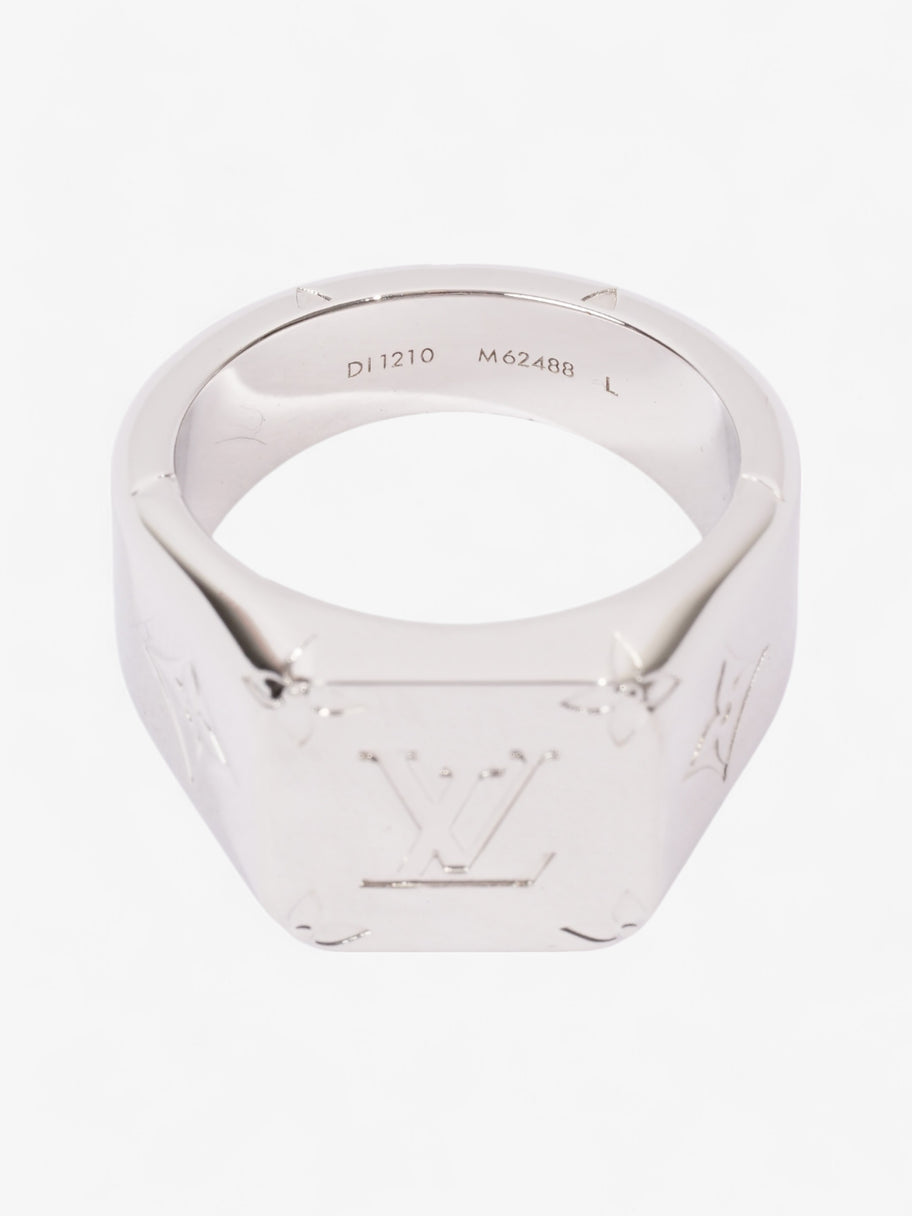 Louis Vuitton Monogram Signet Ring Silver Base Metal Large (Cirumference - 62mm) Image 2