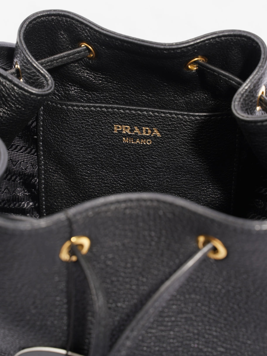 Prada Small Drawstring Black Leather Image 6