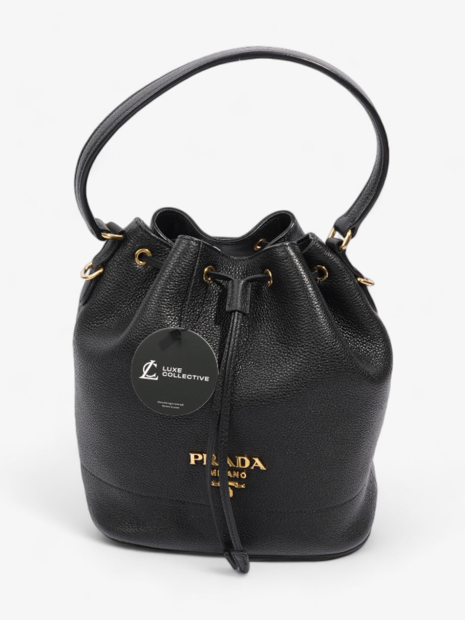 Prada Small Drawstring Black Leather Image 8