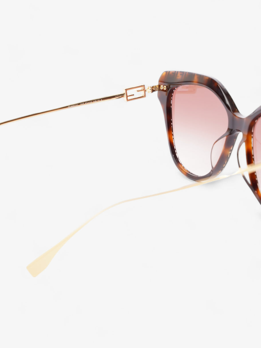 Fendi FF Cat Eye Sunglasses Havana Brown / Pink gradient Lens Acetate 140mm Image 5