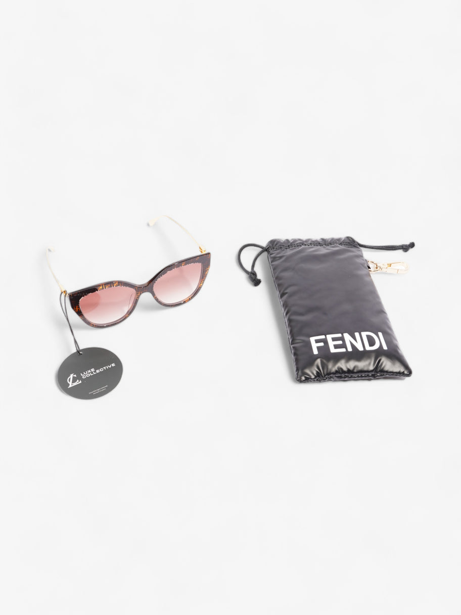 Fendi FF Cat Eye Sunglasses Havana Brown / Pink gradient Lens Acetate 140mm Image 8