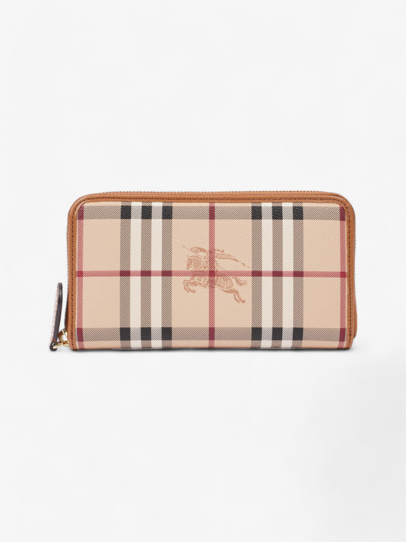  Burberry Zip Around Wallet Haymarket Check Canvas