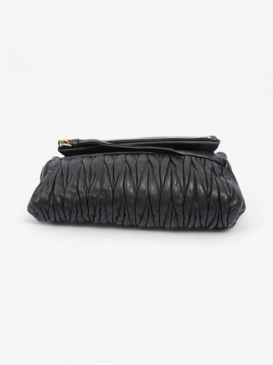 Miu Miu Fold Over Clutch Black Nappa Leather Image 6