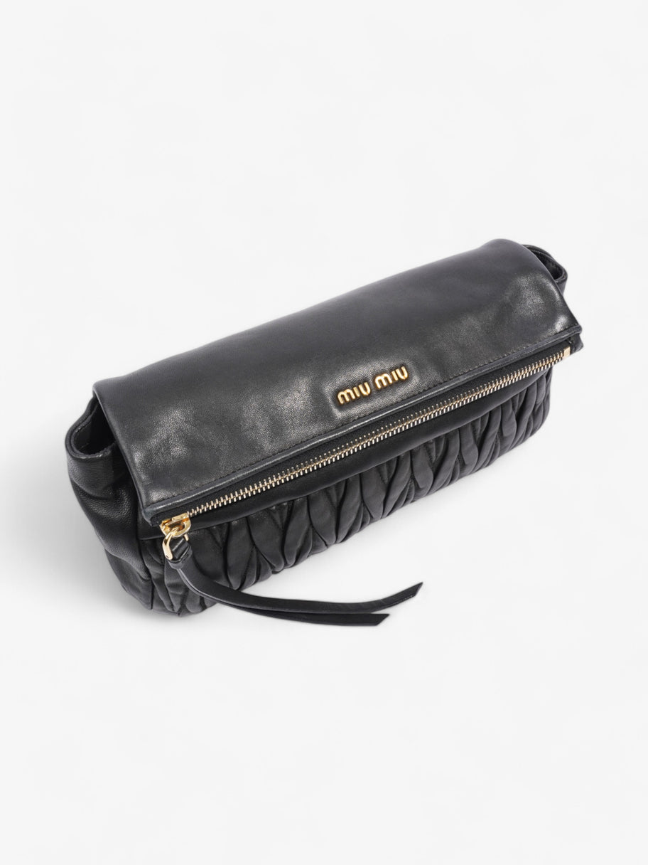 Miu Miu Fold Over Clutch Black Nappa Leather Image 7