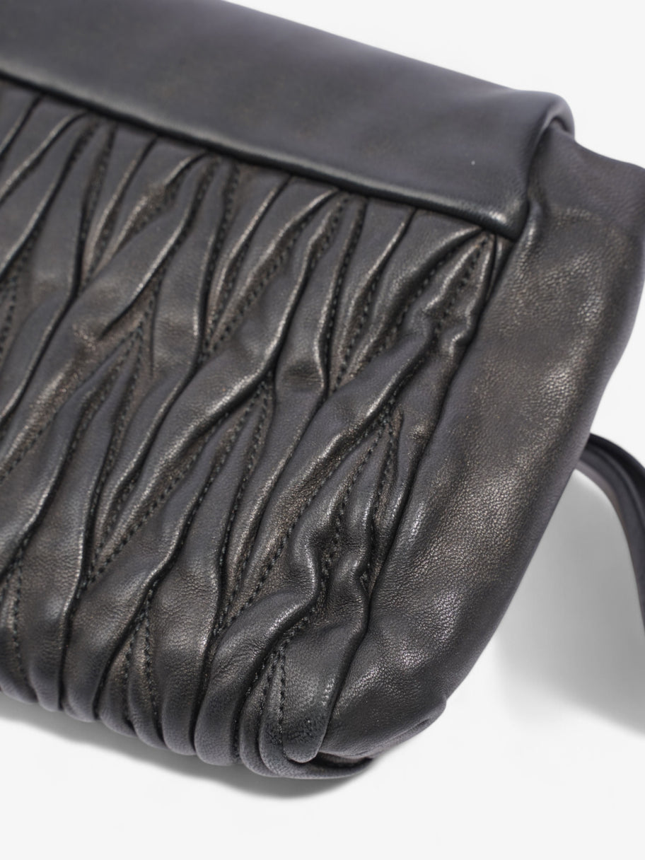 Miu Miu Fold Over Clutch Black Nappa Leather Image 10