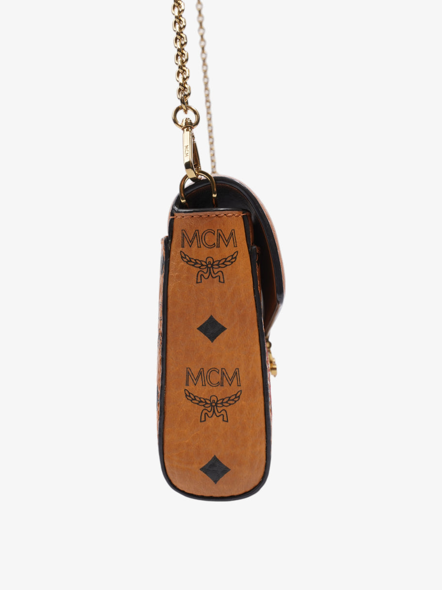 MCM Patricia Love Patch Wallet on Chain Brown / Black / Multicoloured Coated Canvas Image 5