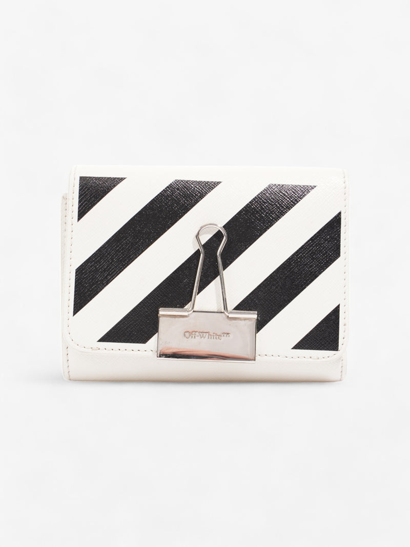  Off White Binder Wallet Black / White Leather