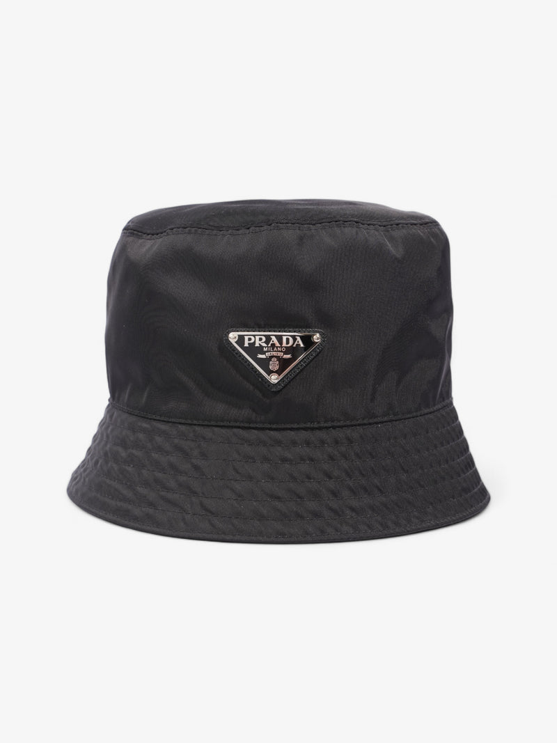  Prada Logo Bucket Hat Black Re Nylon Small