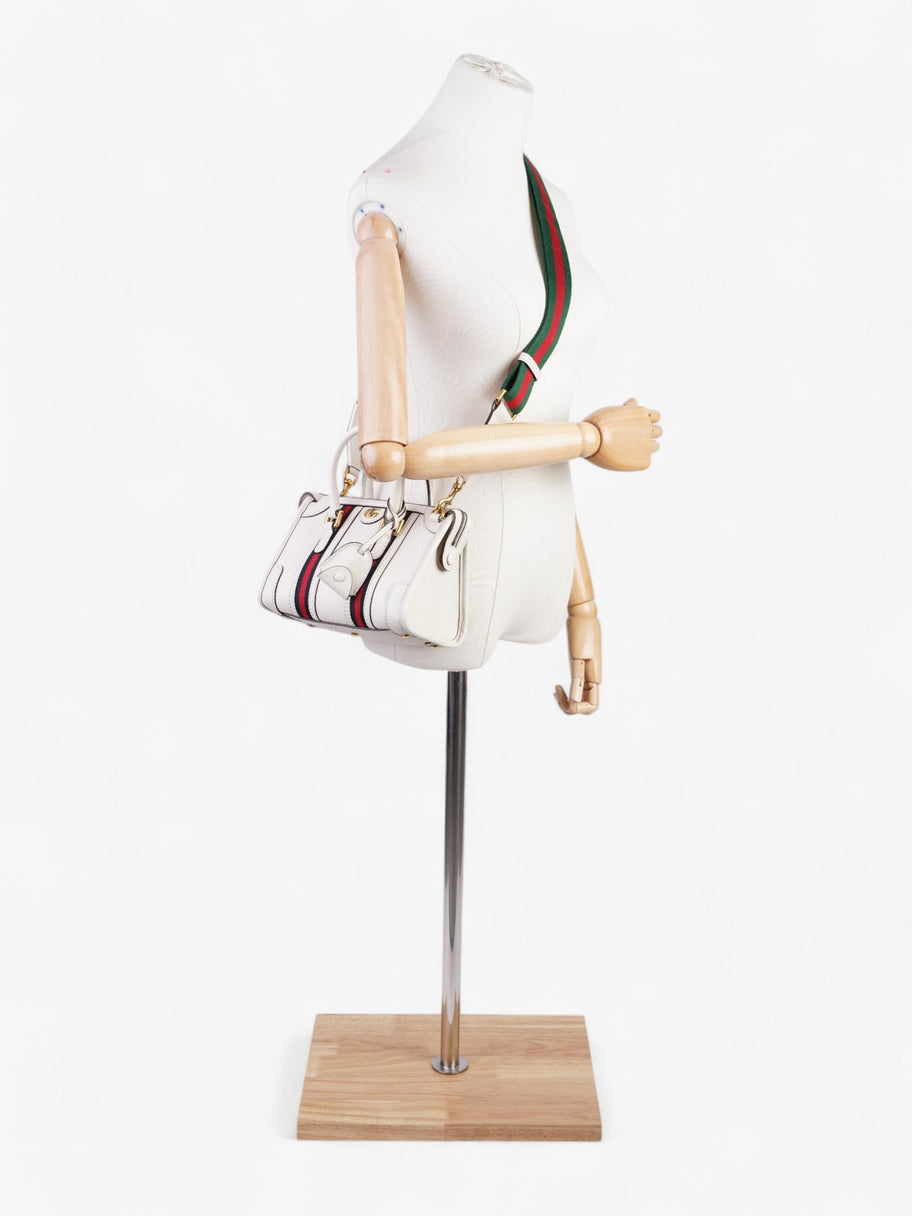 Gucci Bauletto White / Blue / Red Leather Mini Image 2