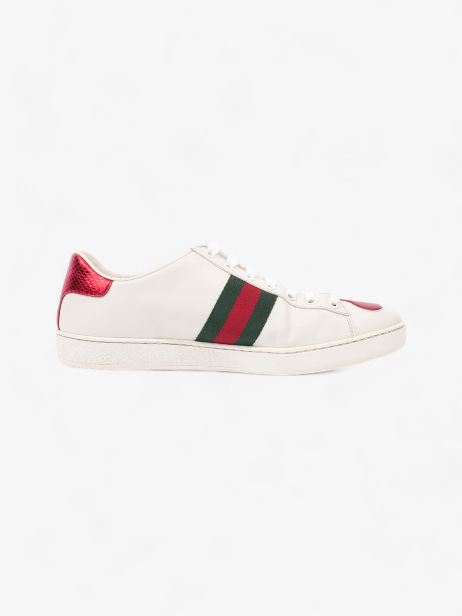 Gucci New Ace Low Heart Sneakers White / Red / Green Leather EU 40 UK 7 Image 4