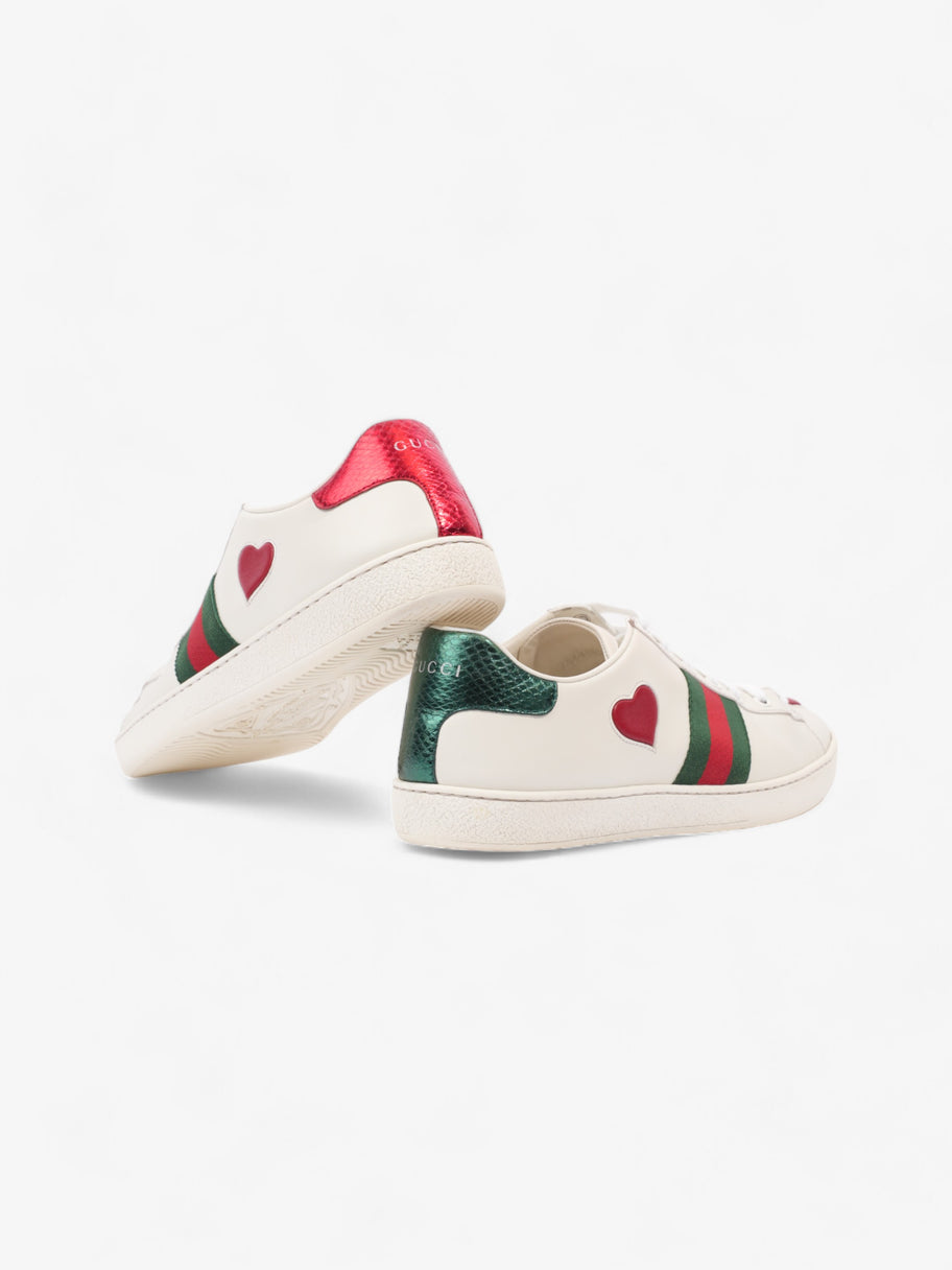 Gucci New Ace Low Heart Sneakers White / Red / Green Leather EU 40 UK 7 Image 9