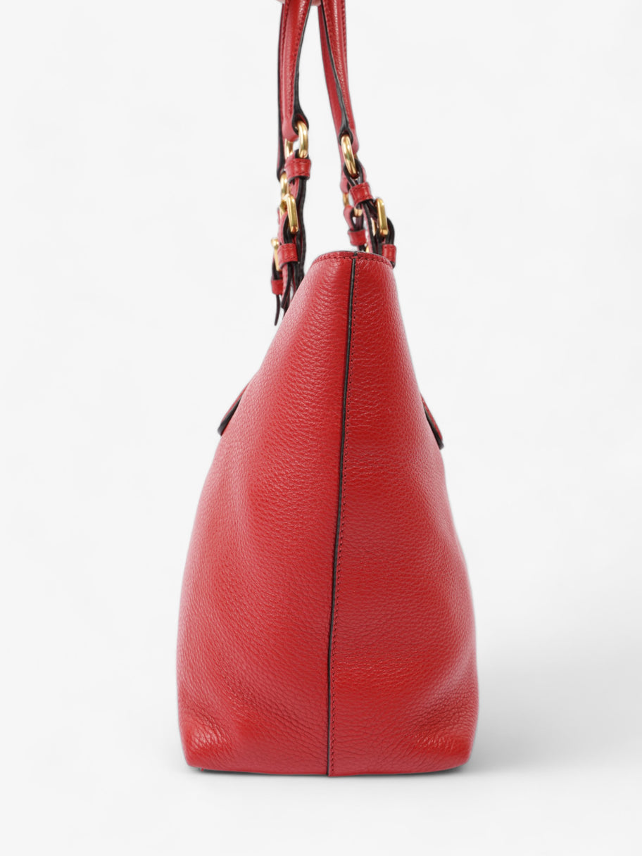 Prada Shopping Tote Red Leather Medium Image 5