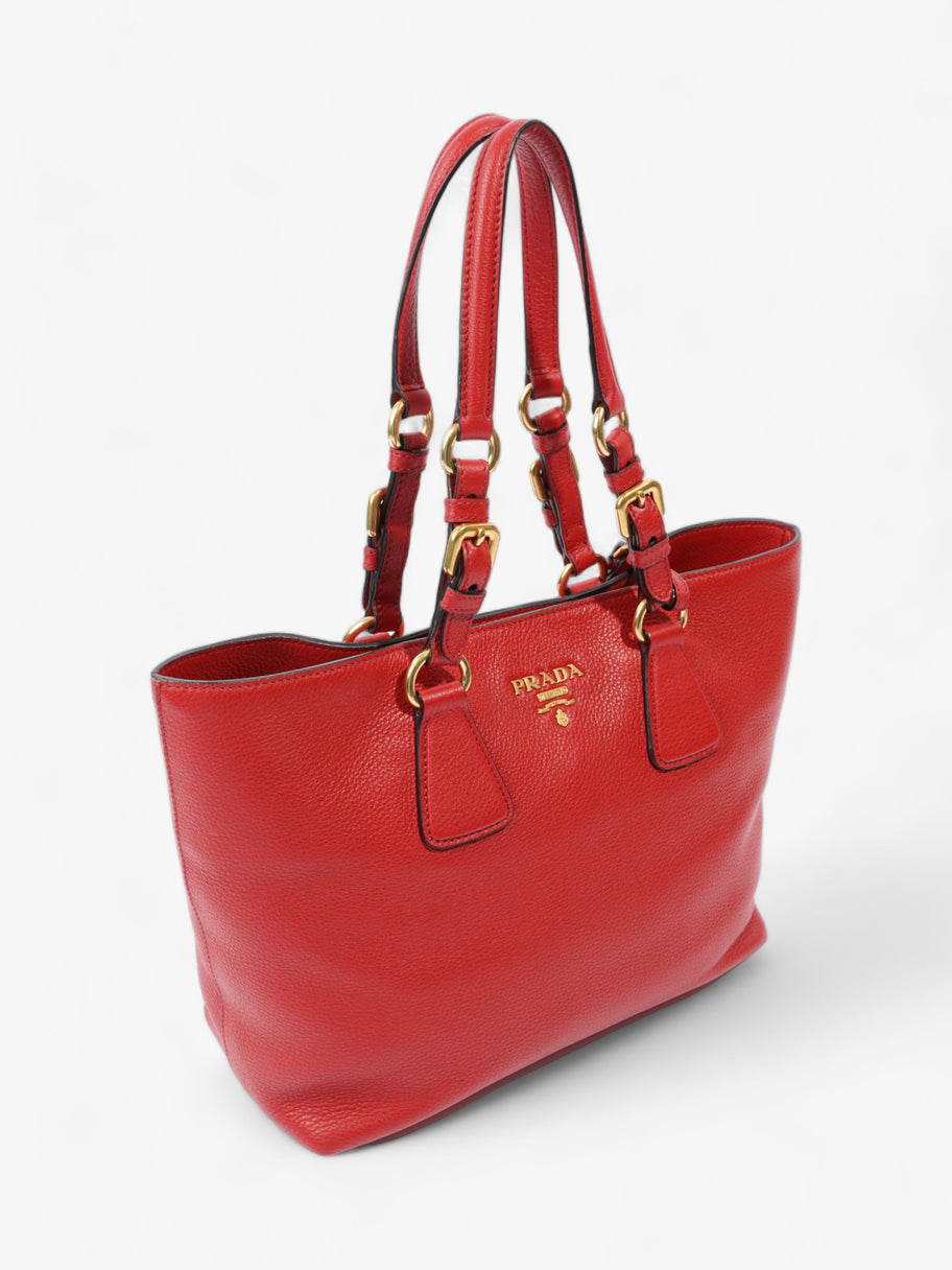 Prada Shopping Tote Red Leather Medium Image 7