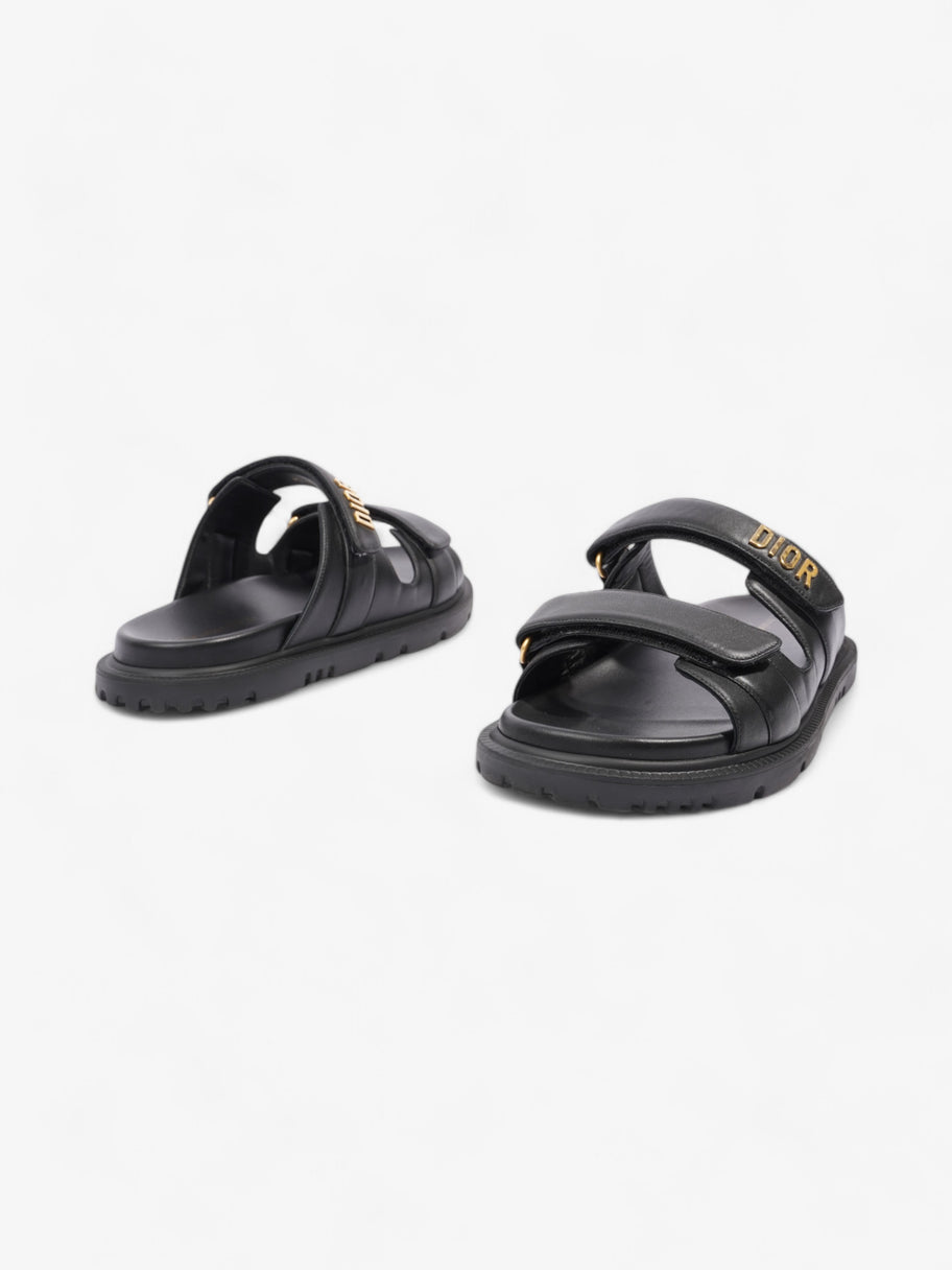 Christian Dior Dioract Sandals Black / Gold Leather EU 41 UK 8 Image 9