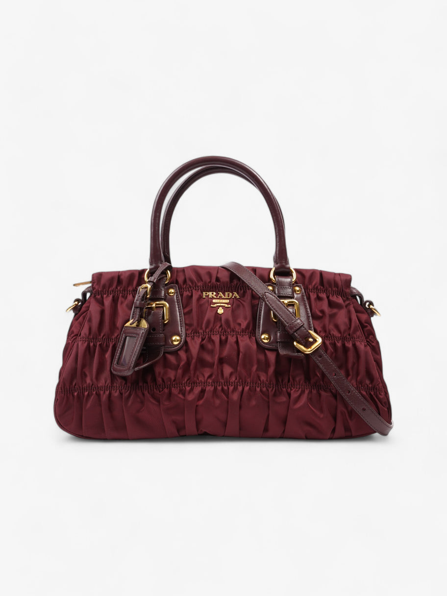 Prada Tessuto Gaufre Dark Red Nylon Luxe Collective