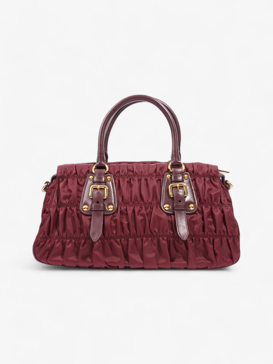 Prada Tessuto Gaufre Dark Red Nylon Image 4