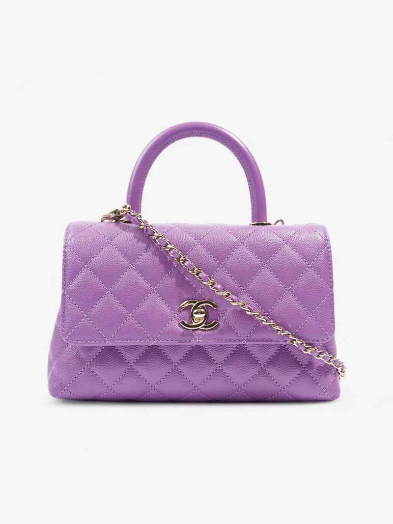  Chanel Coco Handle Flap Purple Caviar Leather Mini