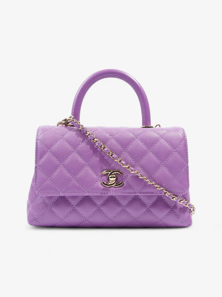 Chanel Coco Handle Flap Purple Caviar Leather Mini Image 1