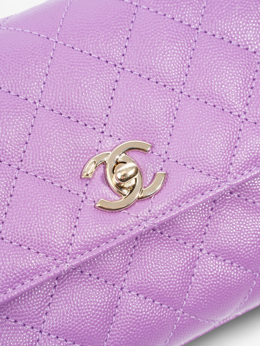 Chanel Coco Handle Flap Purple Caviar Leather Mini Image 6