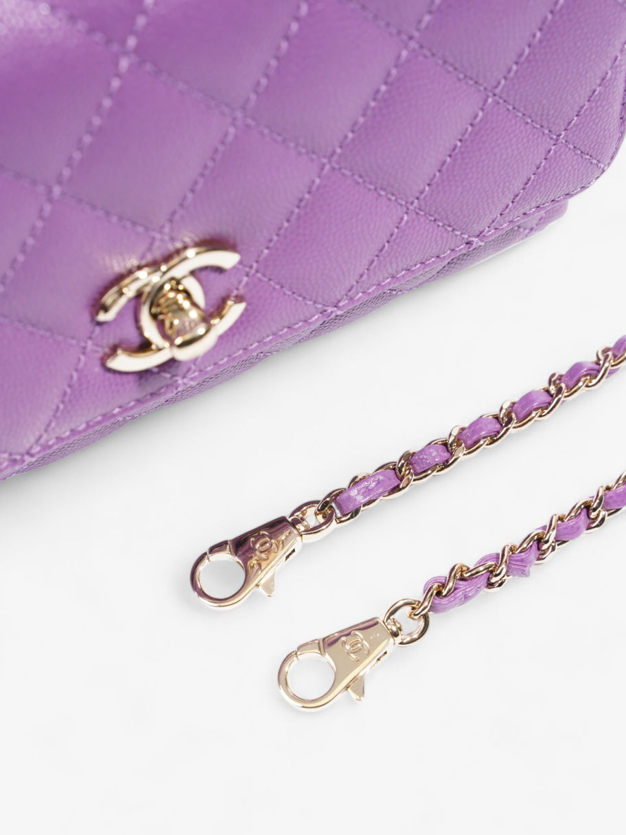 Chanel Coco Handle Flap Purple Caviar Leather Mini Image 9